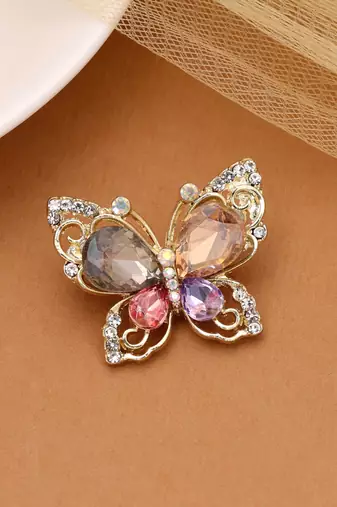 Multi color butterfly design brooch vibrant accessory