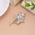 White color leaf design brooch artistic pattern