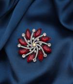 Red color floral design brooch premium designer look
