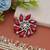 Red color floral design brooch premium designer look
