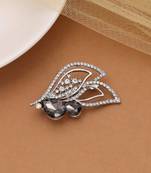 Black color leaf design brooch nature inspired design
