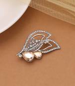 Light yellow color leaf design brooch elegant style