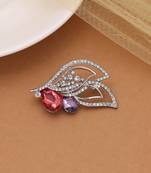 Multi color leaf design brooch modern fashion look