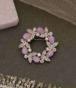 Lavender color floral design brooch stylish fashion