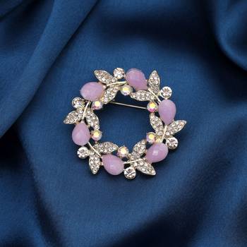 Lavender color floral design brooch stylish fashion 2