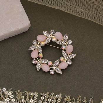 Light pink color floral design brooch designer appeal 1