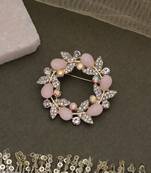 Light pink color floral design brooch designer appeal