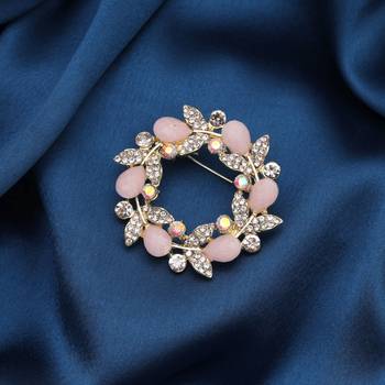 Light pink color floral design brooch designer appeal 2