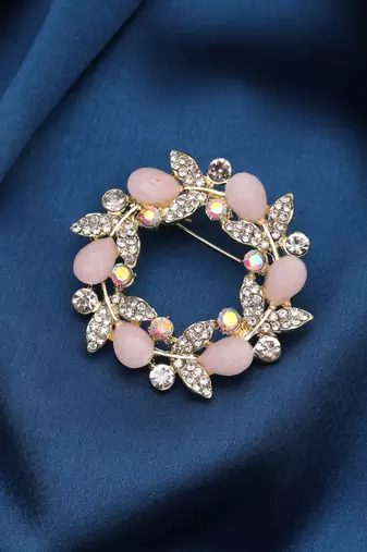 Light pink color floral design brooch designer appeal