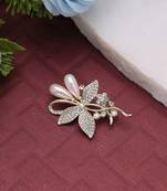White color floral design brooch party wear style