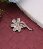 White color floral design brooch premium finish