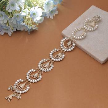 Gold color choti accessories bridal hair jewelry 1