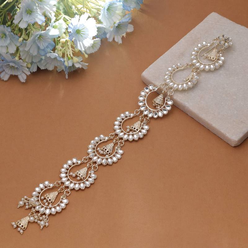 Gold color choti accessories bridal hair jewelry