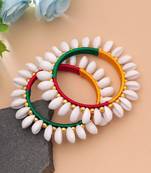 Multi color thread bangle set handmade traditional design