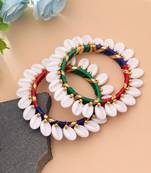 Multi color thread bangle set stylish traditional wear