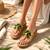 Tan beaded embroidered faux leather platform heels for women