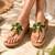 Tan beaded embroidered faux leather platform heels for women