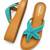 Tan starfish embellished faux leather platform slides for women