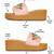 Tan beaded faux leather platform slides for women