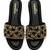 Black studded faux leather wedge sandals for women