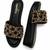 Black studded faux leather wedge sandals for women