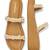 Tan pearl embroidered faux leather platform flats for women