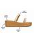 Tan pearl embroidered faux leather platform flats for women