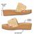Tan pearl embellished faux leather platform heels for women
