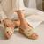 Tan pearl embellished faux leather platform heels for women
