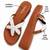 Tan starfish embellished faux leather platform slides for women