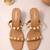 Nude studded artificial leather square toe block heel sandals for women