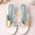 White leaf embellished artificial leather block heel sandals for women