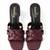Black knotted artificial leather block heel sandals for women