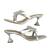 Silver crystal embellished artificial leather butterfly block heels for women