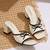 White bow embellished artificial leather block heel sandals for women