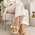 White studded artificial leather block heels for women