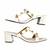 White studded artificial leather block heels for women