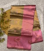 New Banarasi Silk Blend Golden Color woven Saree with Blouse Set For Women's