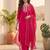 Women ethnic motifs embroidered regular thread work kurta with trousers & with dupatta