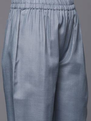 Straight thread work kurta with trousers & dupatta 3