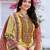 Women printed regular beads and stones kurta with trousers & with dupatta