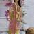 Women printed regular beads and stones kurta with trousers & with dupatta