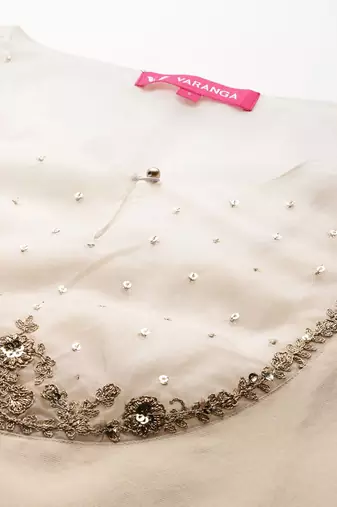 Floral yoke design regular sequinned kurta with trousers & dupatta