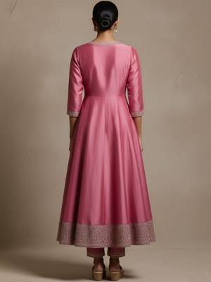 Women ethnic motifs regular thread work kurta with trousers & with dupatta 3