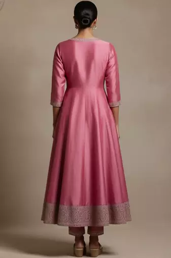 Women ethnic motifs regular thread work kurta with trousers & with dupatta