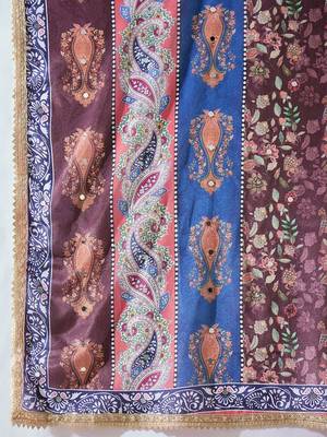 Women floral embroidered kurta with trousers & dupatta 4