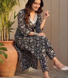 Women floral printed regular kurta with trousers & with dupatta