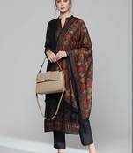 Women regular chanderi silk kurta with trousers & with dupatta