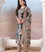 Women floral printed regular kurta with trousers & with dupatta