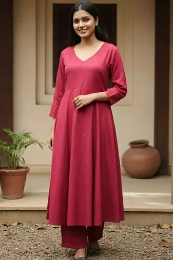 Women ethnic motifs regular kurta with trousers & with dupatta